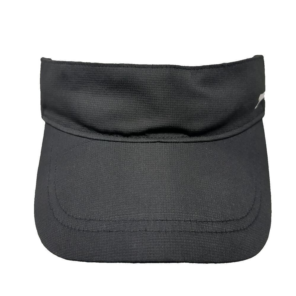 Slazenger Visor Hat Black OSFM Elastic Strap Panther Logo Golf Running Sports